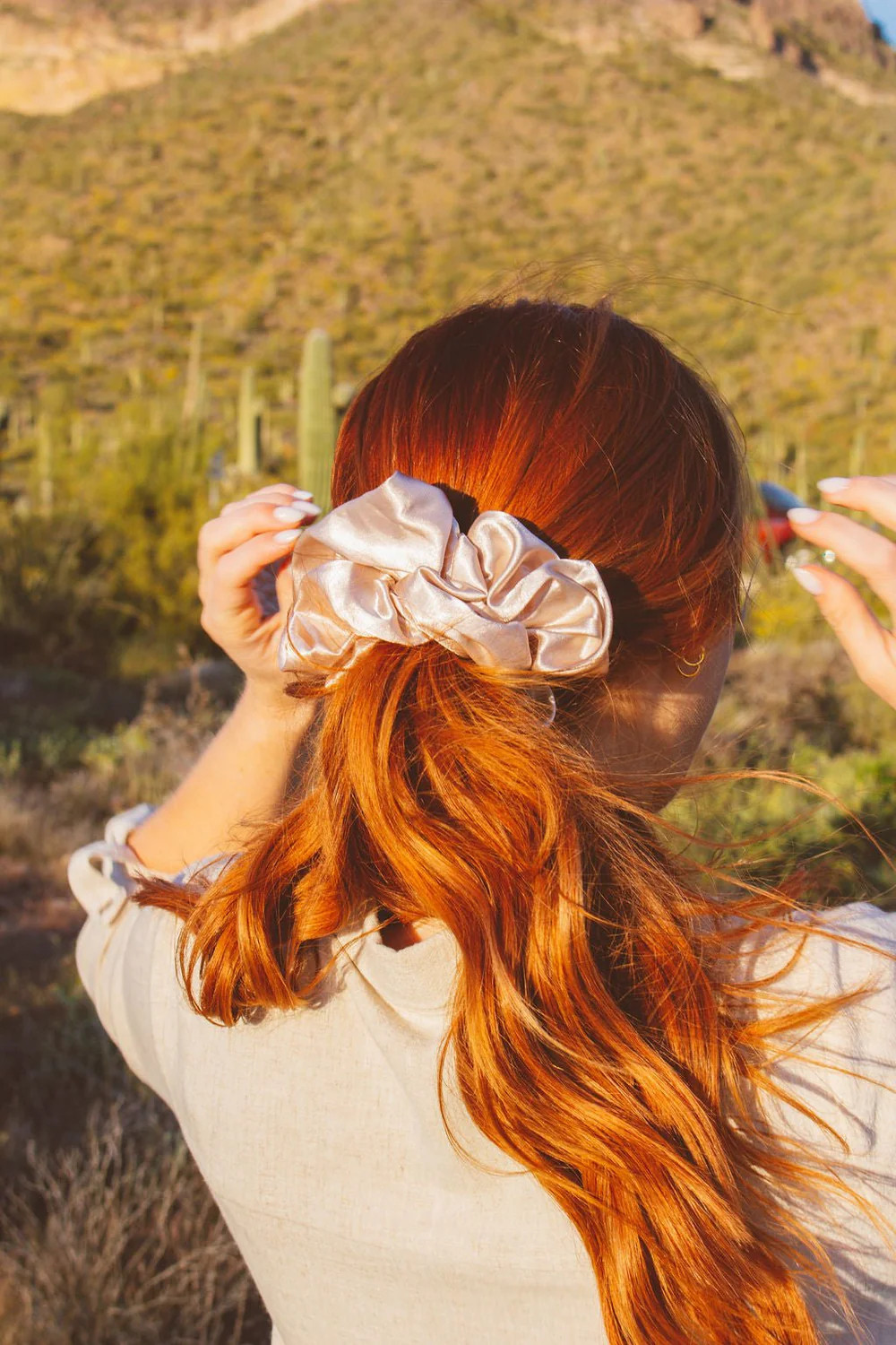 Latte Satin Jumbo Scrunchie | Shop Andi