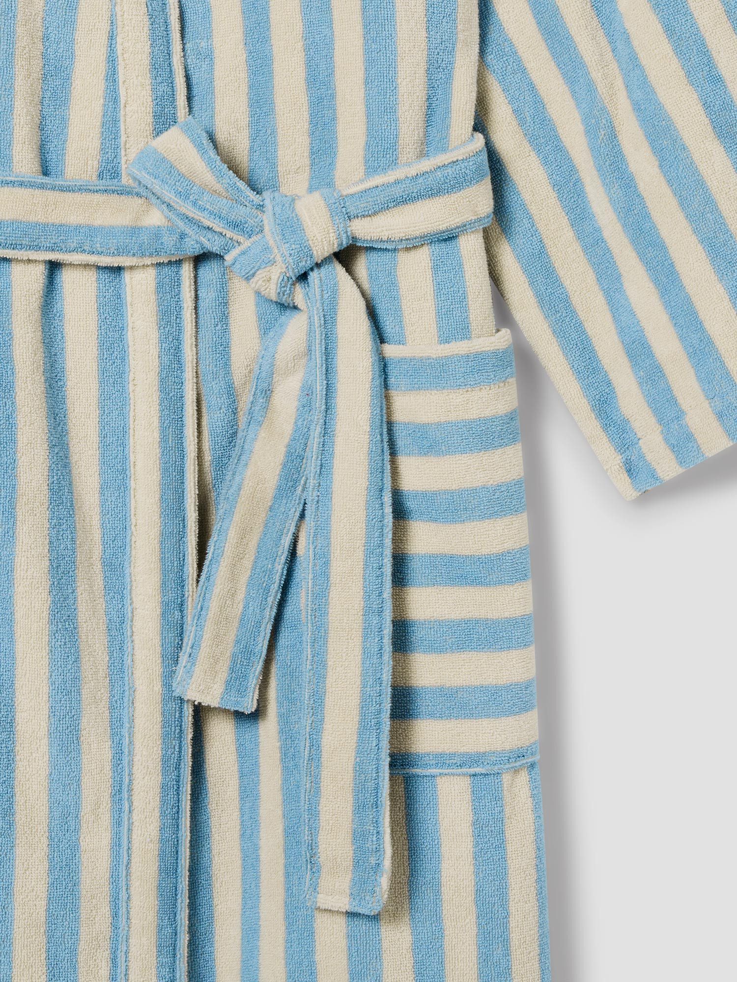 Coastal Blue Pembroke Stripe Cotton Robe | Piglet