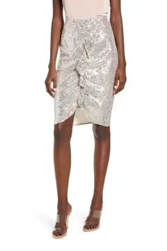 Sequin Ruffle Front Skirt | Nordstrom