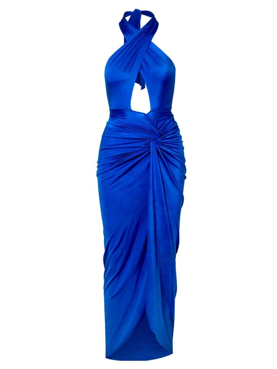 Kena Satin Jersey Halter Midi-Dress | Saks Fifth Avenue