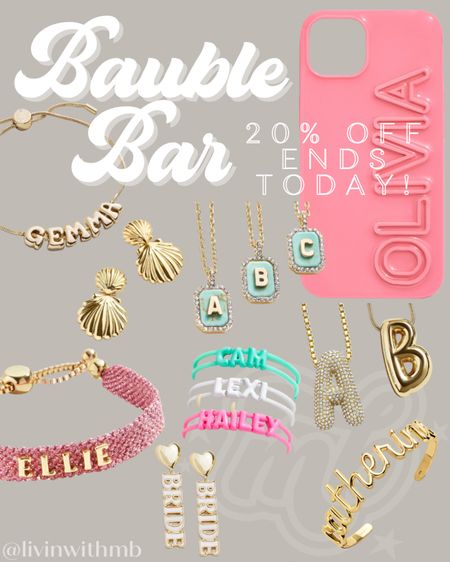 20% off at Bauble Bar ends today!!

#LTKsalealert #LTKstyletip #LTKGiftGuide