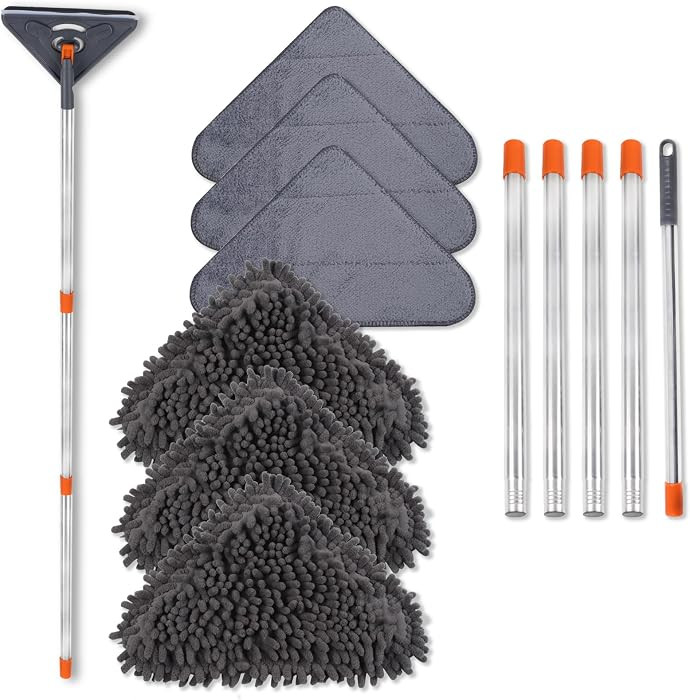 Wall Cleaner Mop with 79 Inches Long Handle, 360° Wall Washer Cleaner Tool for Walls/Ceiling Fan... | Amazon (US)