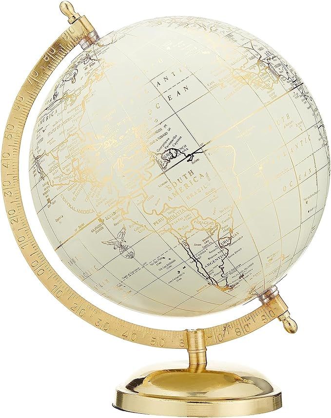 Abbott Collection 57-LATITUDE-02 Spinning Small Decorative Globe, Ivory/Gold, 11" H | Amazon (US)