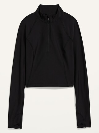 PowerSoft Cropped Quarter-Zip Performance Top for Women | Old Navy (US)