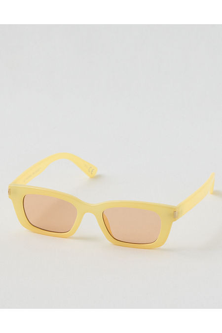 Aerie Skinny Rectangle Sunglasses NULL Yellow One Size | Aerie