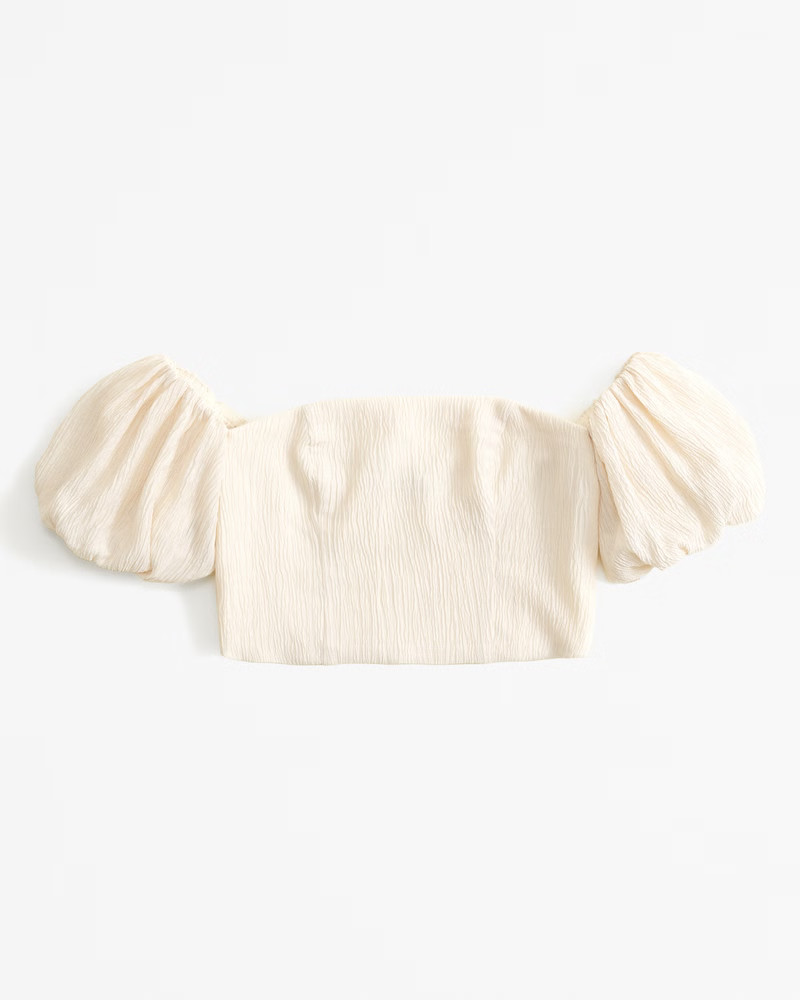 Crinkle Off-The-Shoulder Set Top | Abercrombie & Fitch (US)