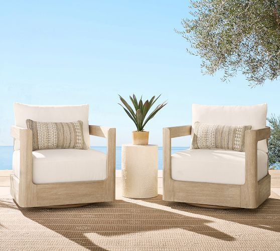 Aptos Outdoor Swivel Lounge Chair Cushion Cover | Pottery Barn (US)