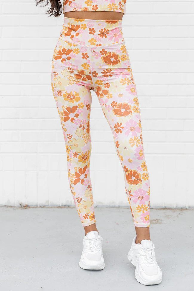 Doing This For Me Yellow Floral Legging | Pink Lily