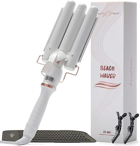 3 Barrel Curling Iron Wand - Triple Hair Waver & Crimper for Beach Waves Set, Ceramic Tourmaline ... | Amazon (US)