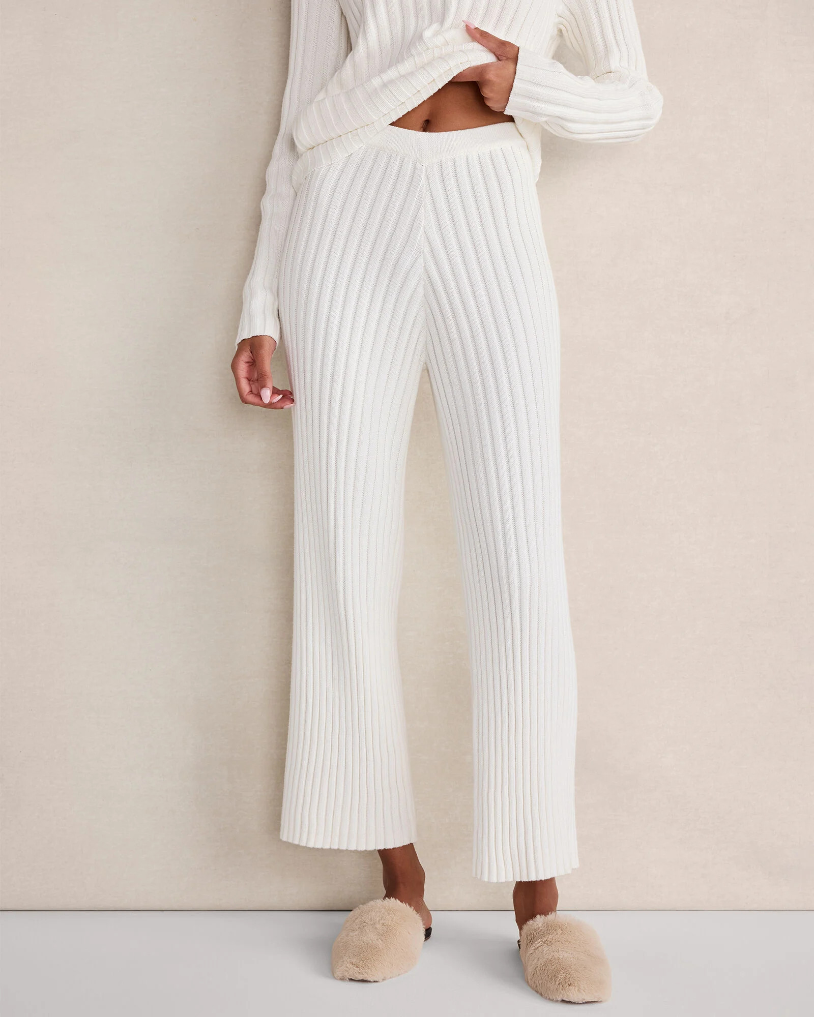 Organic Cotton Rib Knit Pants | Talbots