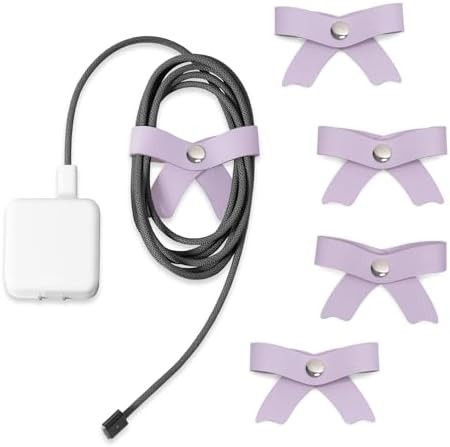 5 Pack Cord Organizer, Bow Cord Keeper, Cable Organizer USB Holder, Leather Cable Management, Cab... | Amazon (US)