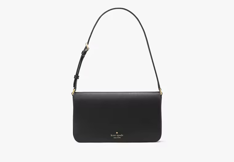 Kate Spade Staci Flap Medium Shoulder Bag, Black | Kate Spade Outlet