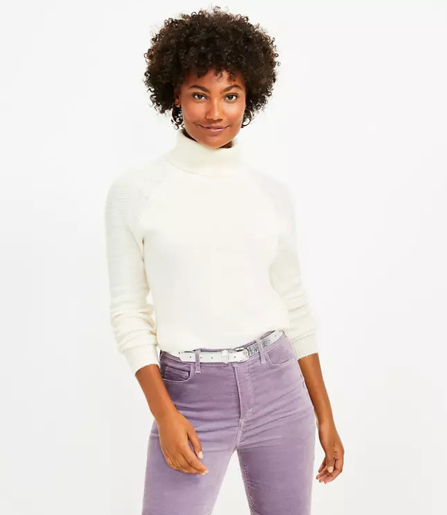 Stitchy Turtleneck Sweater | LOFT
