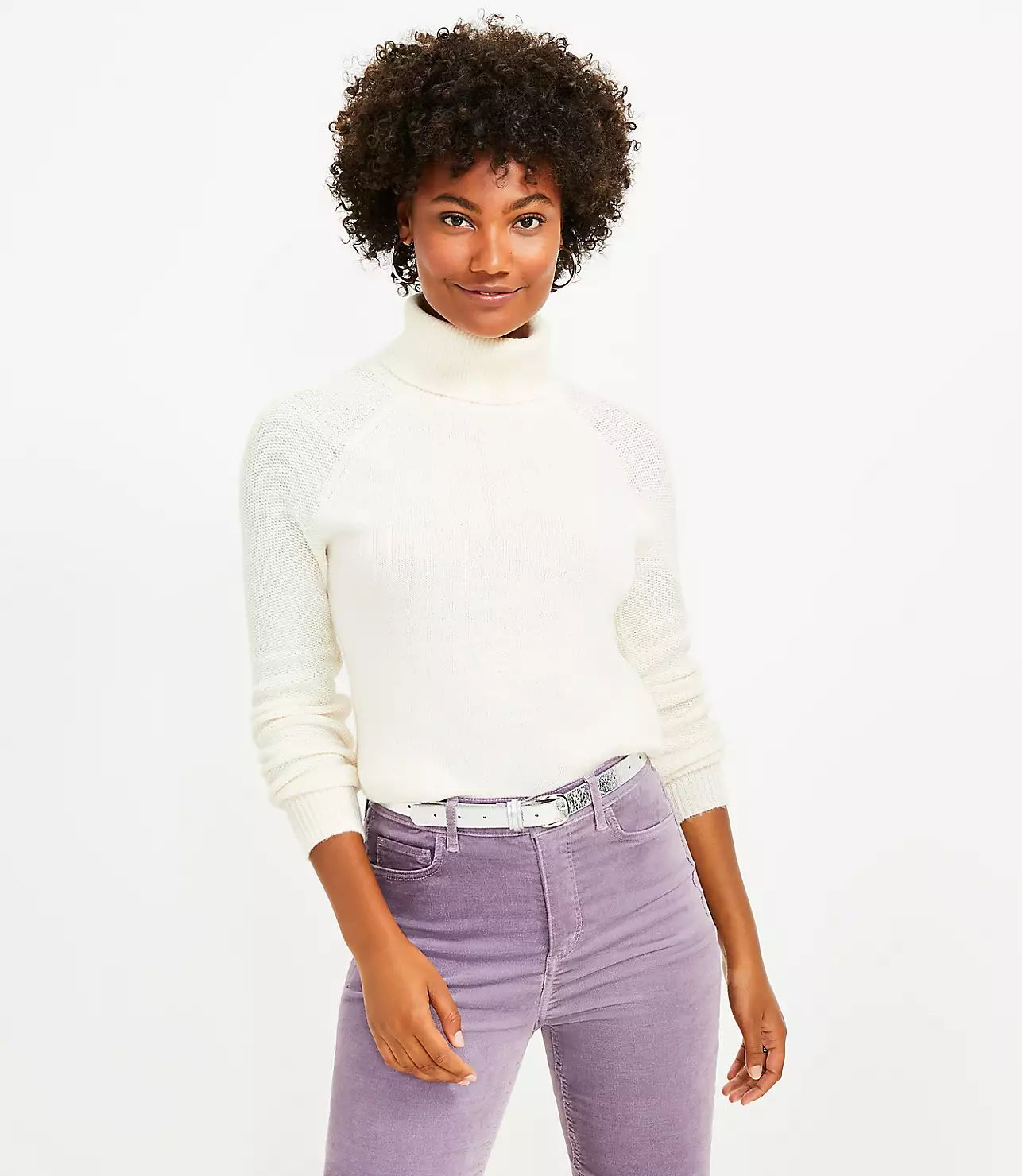 Stitchy Turtleneck Sweater | LOFT