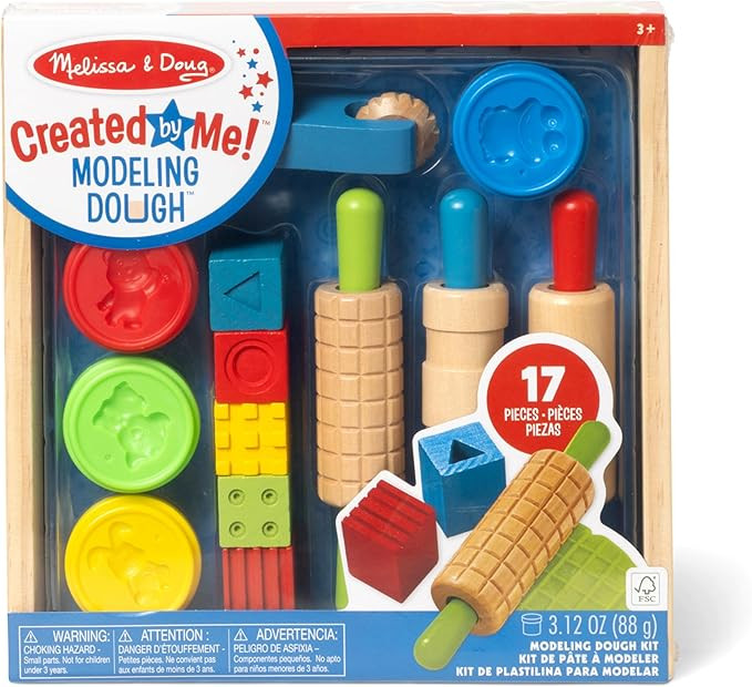 Melissa & Doug Shape, Model, and Mold Clay Activity Set - 4 Tubs of Modeling Dough and Tools | Amazon (US)