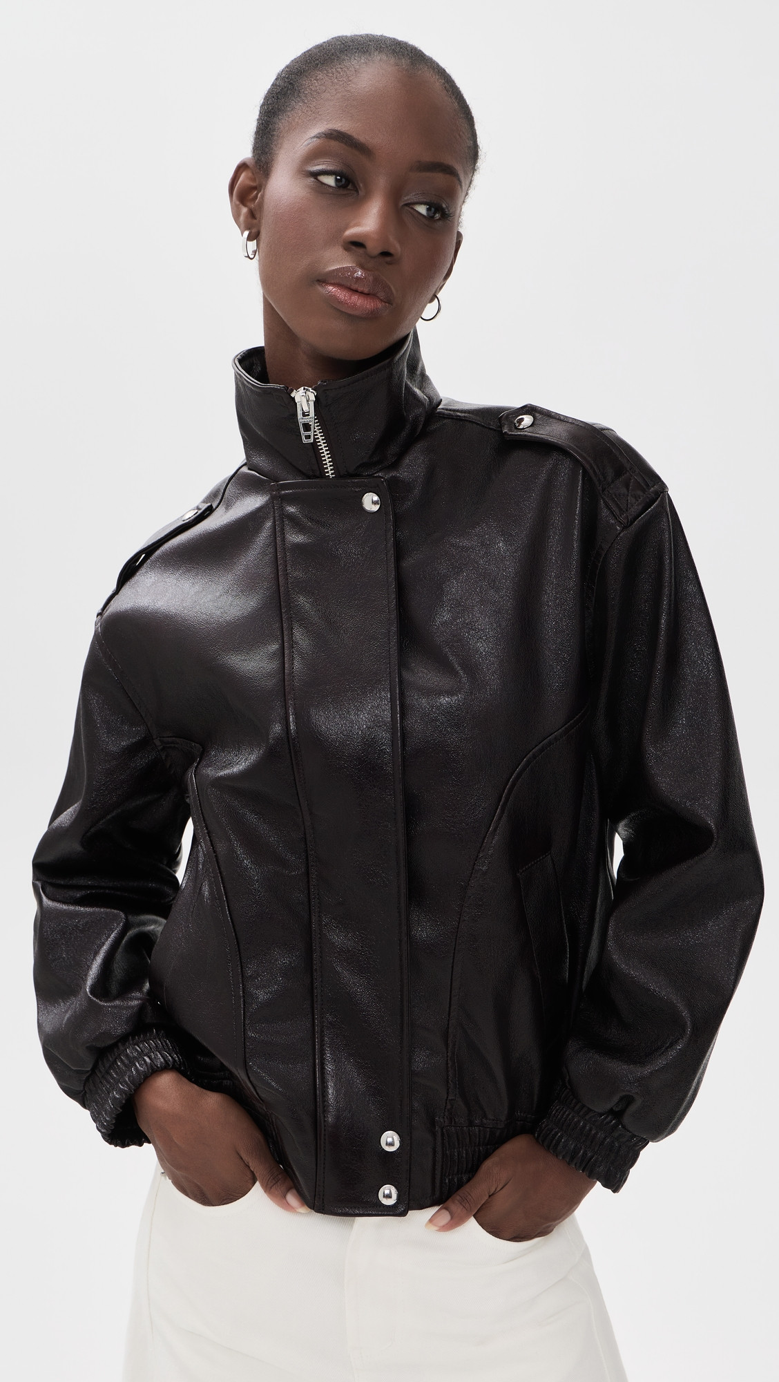 BLANKNYC Hot Brew Bomber Jacket Brown XS | Shopbop