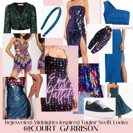 Taylor Swift Outfit Ideas:  Midnights & Bejeweled ERA 💙💎✨💙💎✨ Included Sparkly Blue Matching Sets, Bejeweled Sequin and navy dresses, sequin jackets, shorts, and sparkly sneakers & multiple Taylor Swift Concert looks! 💎✨💎✨💙💙💙
.
.
Some midnights themed LeLe Sadoughi sparkly headbands and and I linked some sparkly tights too 💙💎✨💙💎✨
.
.
.
#erastour #Rep #Reputation #nashvilleoutfit #countryconcert #dresses #vacationoutfit #taylorswift #sequin 
#swifties #sparkletights #lavenderhaze #lavender #midnights #lover 
#youneedtocalmdown #rainbow #colorfulsparkles #bejeweled #midnights 

#LTKFind #LTKsalealert #LTKFestival