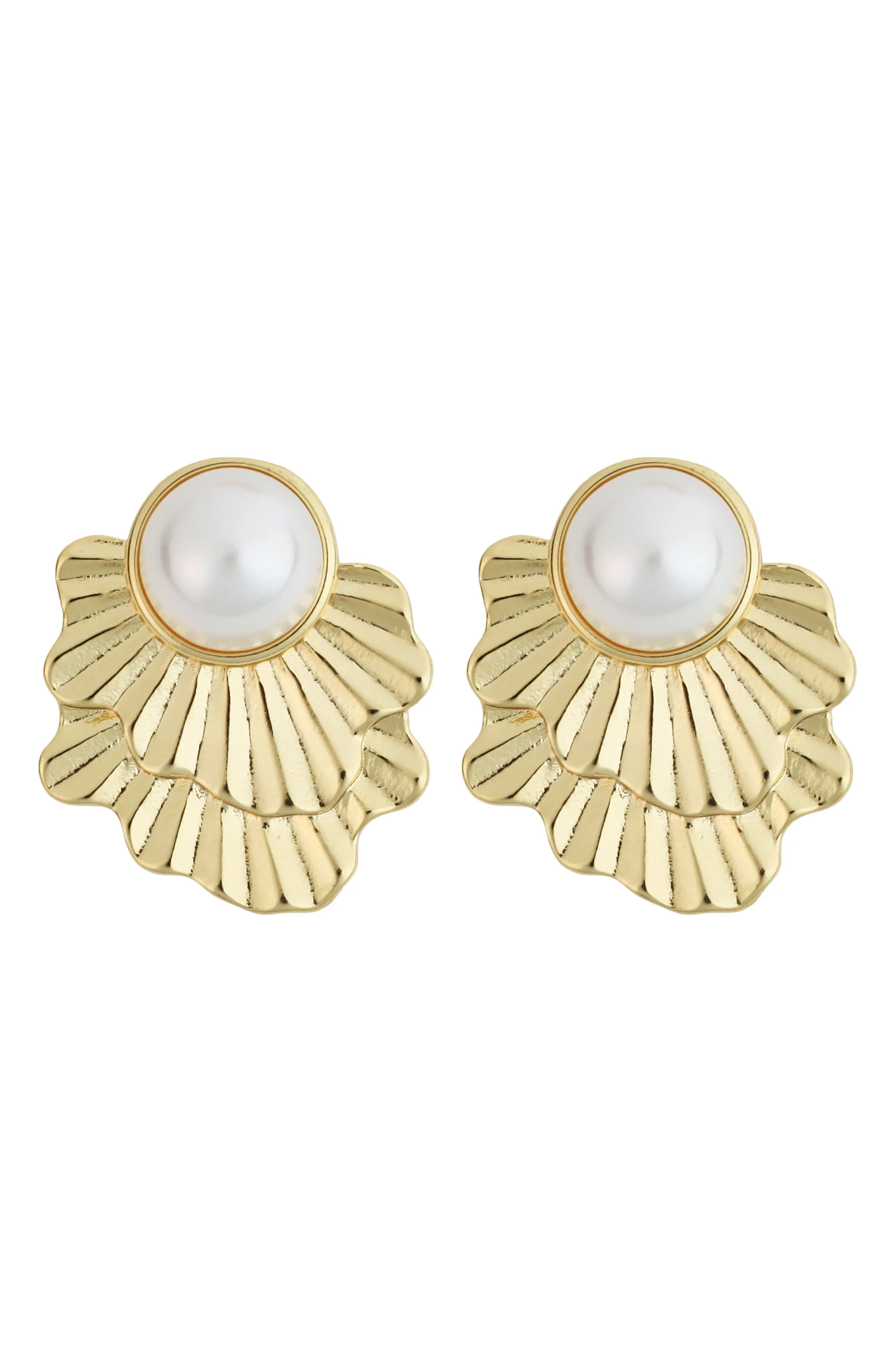Faux Pearl Fan Earrings (Women) | Nordstrom | Nordstrom