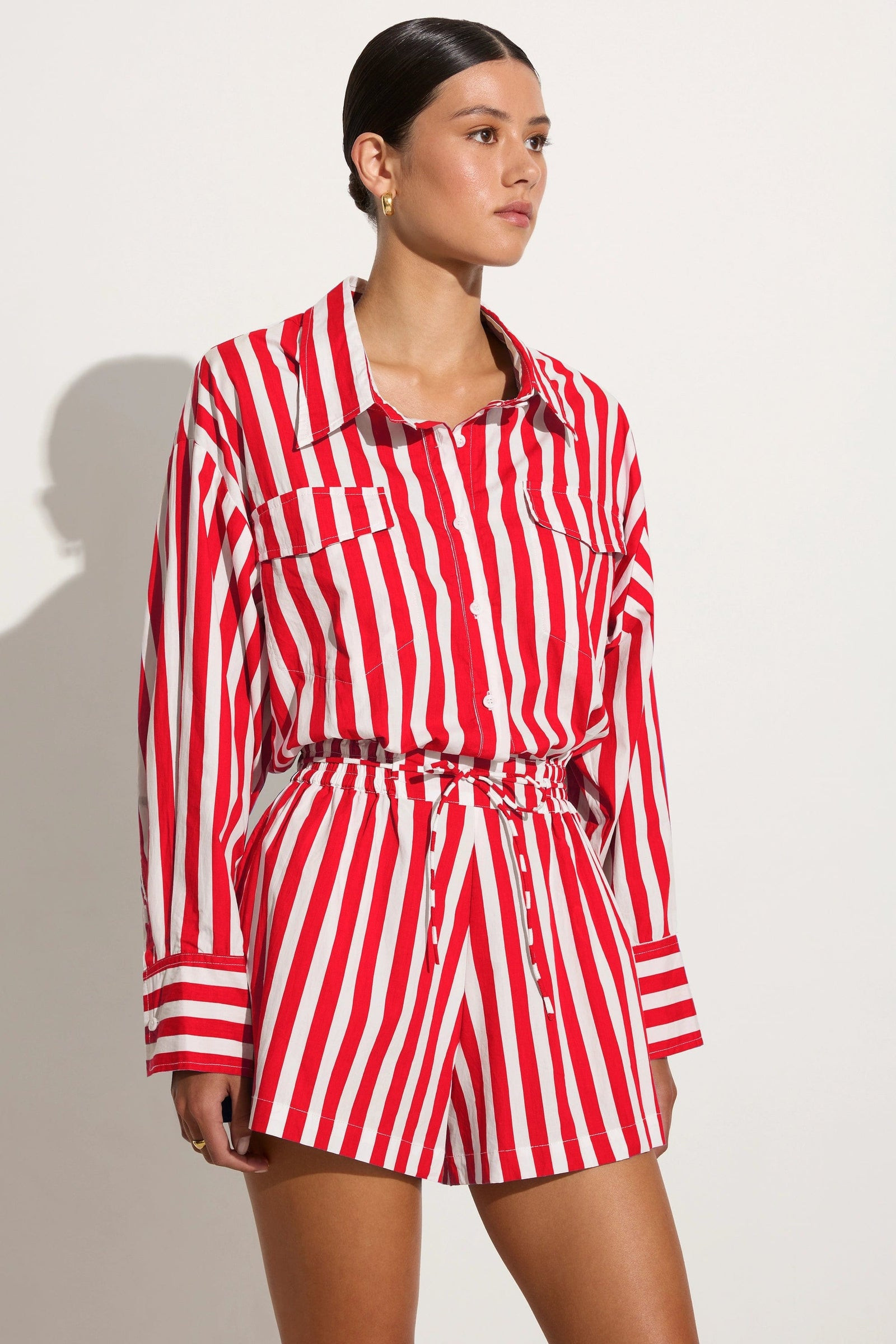 Isole Playsuit Bayou Stripe Red | Faithfull (AU)