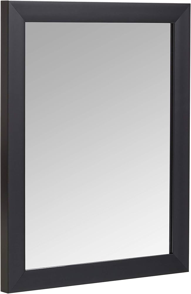 Amazon Basics Rectangular Wall Mount Mirror 16" x 20" - Standard Trim, Black | Amazon (US)