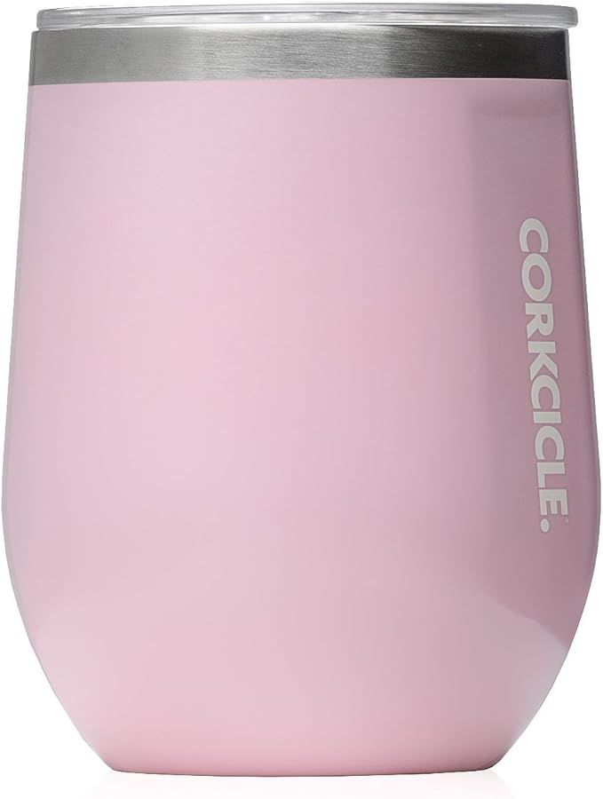 Corkcicle 12 oz Triple-Insulated Stemless Glass (Perfect for Wine) - Gloss Rose Quartz | Amazon (US)