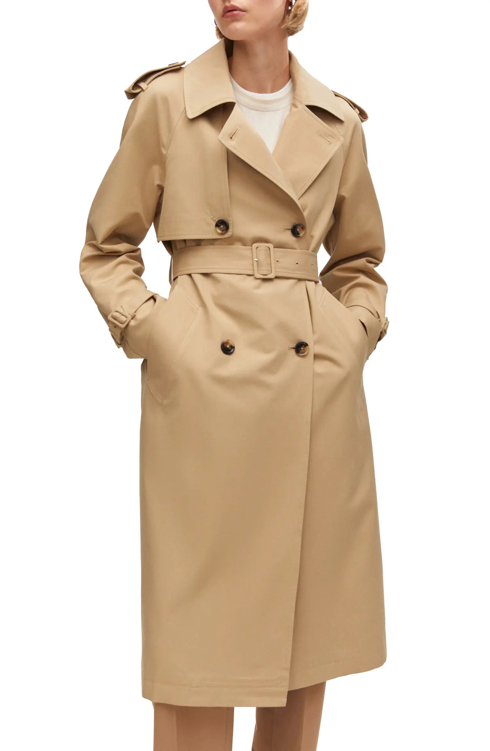 MANGO Belted Water Repellent Trench Coat | Nordstrom | Nordstrom