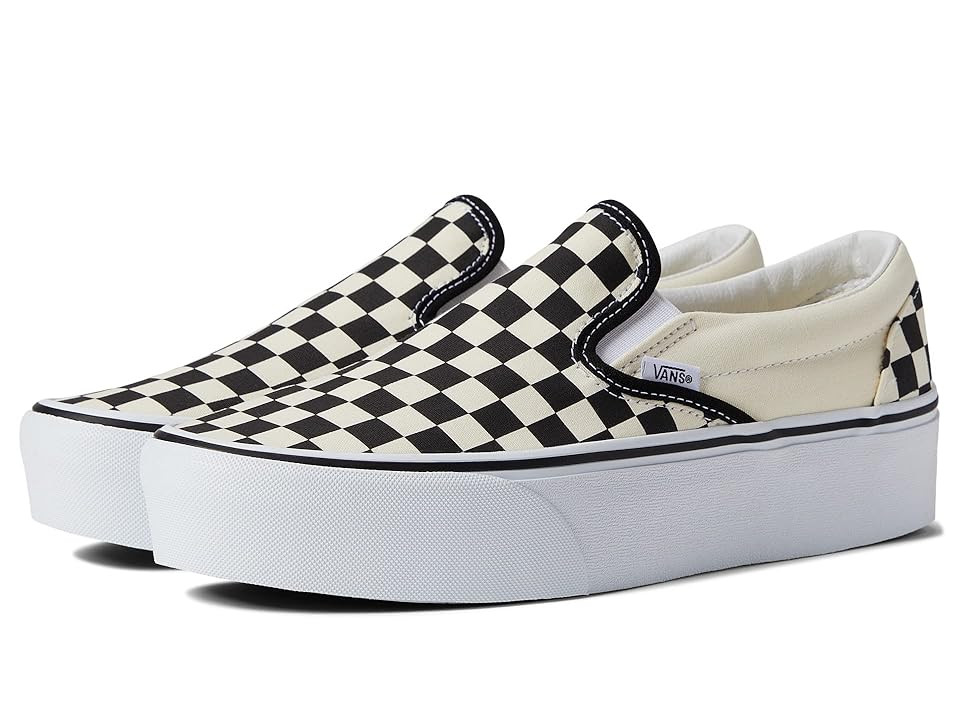 Vans Slip-On Stackform (Checkerboard Black/Classic White) Shoes | Zappos