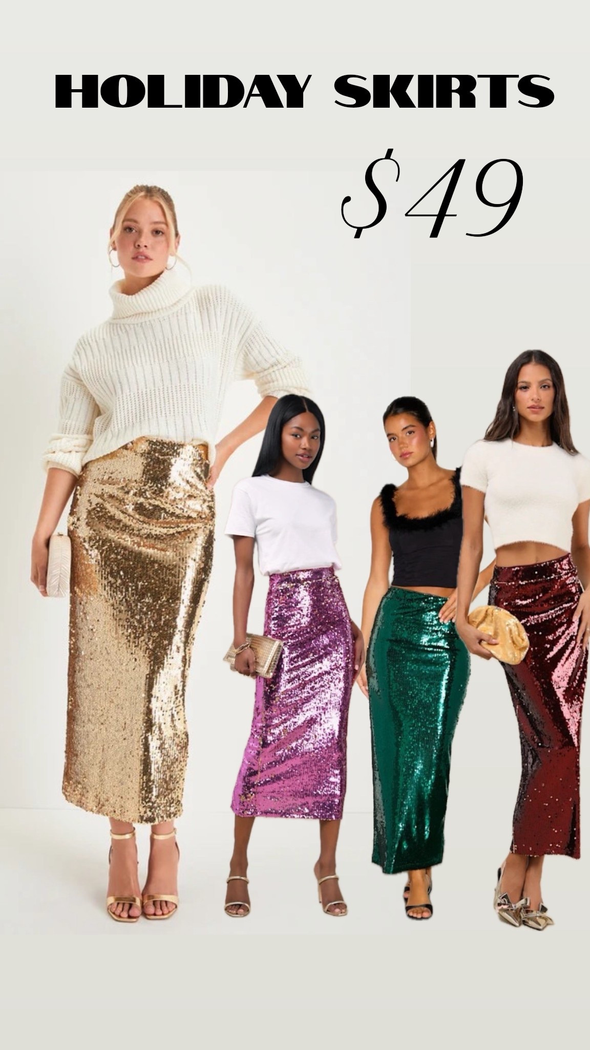 Holiday skirts under $50, sequin skirt, holiday party outfit, Christmas outfit  

#LTKHoliday #LTKFindsUnder50 #LTKGiftGuide