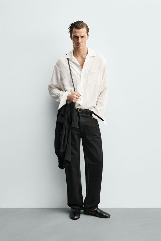 FLUID TEXTURED RELAXED FIT SHIRT | Zara US