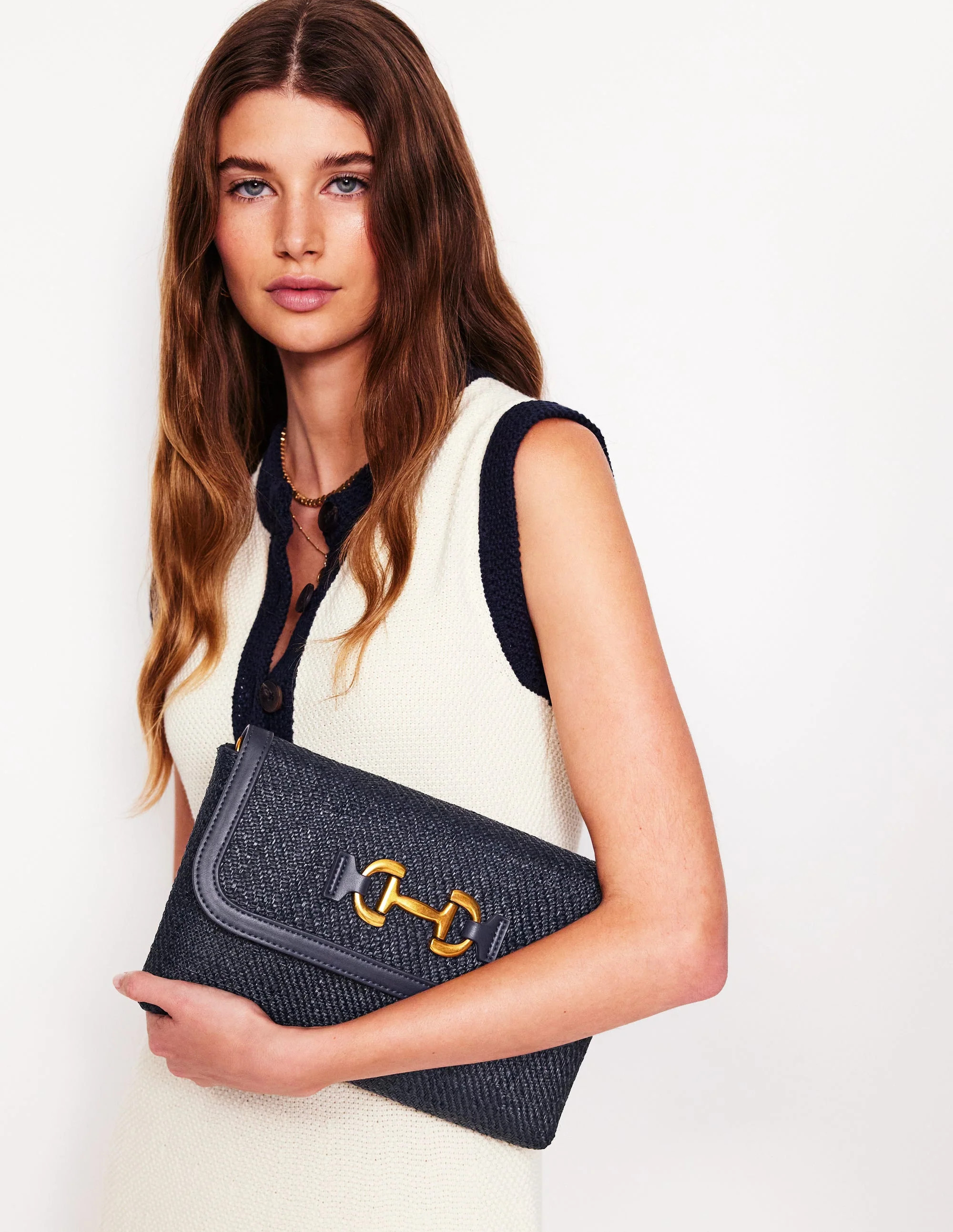 Snaffle Clutch Bag-Navy | Boden UK