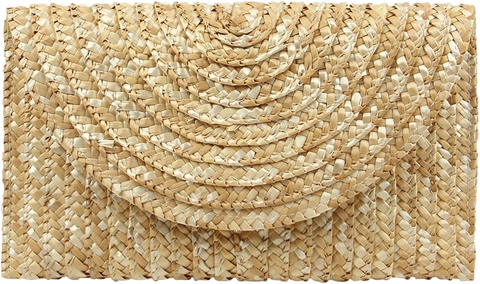 Freie Liebe Straw Clutch Bag for Women Summer Clutch Purses Beach Envelope Wallet Woven Handbags | Amazon (US)