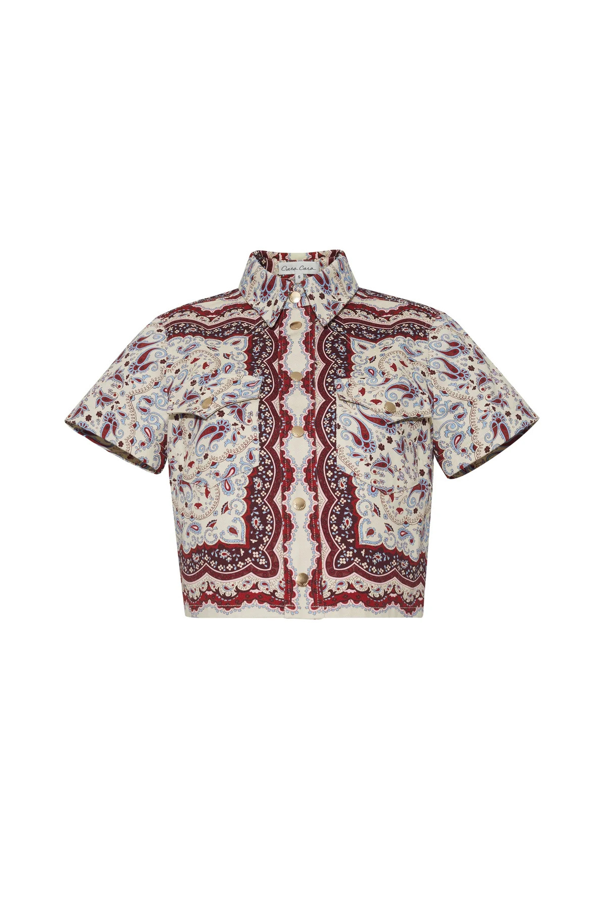 Paro Top in Paisley Scarf Ivory | Over The Moon