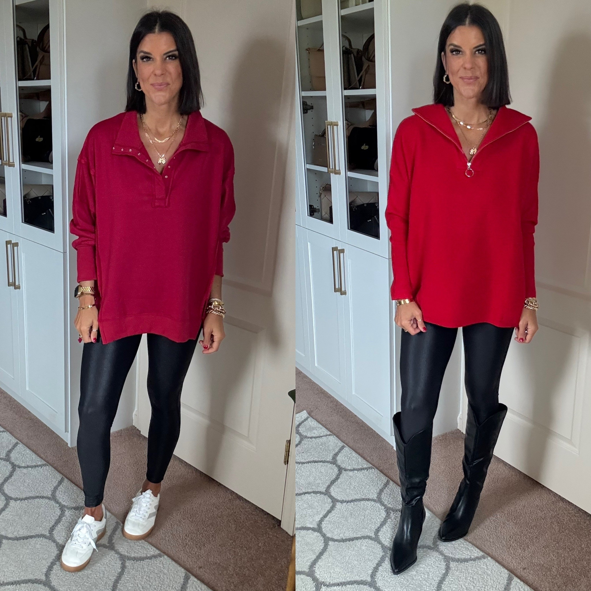 Red sweaters/pullovers that will sell out! Size small in both. Size xs in leggings 

#LTKSeasonal #LTKFindsUnder100