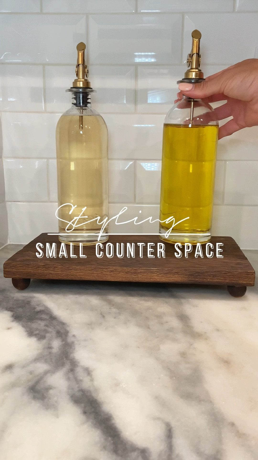 Styling small counter space.

This wooden pedestal is super cute and comes in a light and dark wash. 

The oil dispensers come in small and large size and include stickers (I chose not to use them for now). 

The salt & pepper grinders are available in different wooden and black combinations.

This silicone utensil set is heat resistant and dishwasher safe. 

The bounty holder comes in a variety of colors. It can be screwed on or stick with the adhesive strip included. I’ve had mine with the adhesive strip for over a year now and it’s still holding strong. 
The plug in light comes in a pack, just plug in and they turn on when your lights are off. No recharge or batteries necessary, just plug and done. 

#smallcounter #kitchenfinds #amazonfinds #mrsjayp 



#LTKFind #LTKunder50 #LTKhome