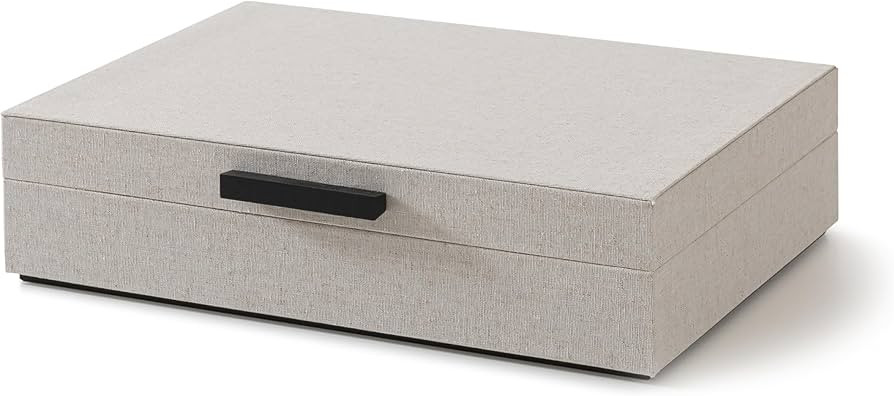 Soul & Lane Linen Box for Photo Storage and Documents, Decorative Memory Keepsake Box for Memorie... | Amazon (US)