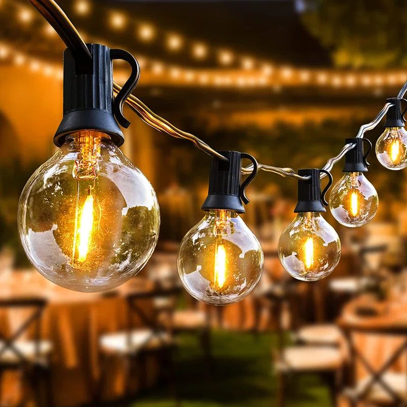 50ft Outdoor String Lights with 50pcs Globe LED Bulbs Shatterproof Weatherproof Plug-in Linkable | Wayfair North America