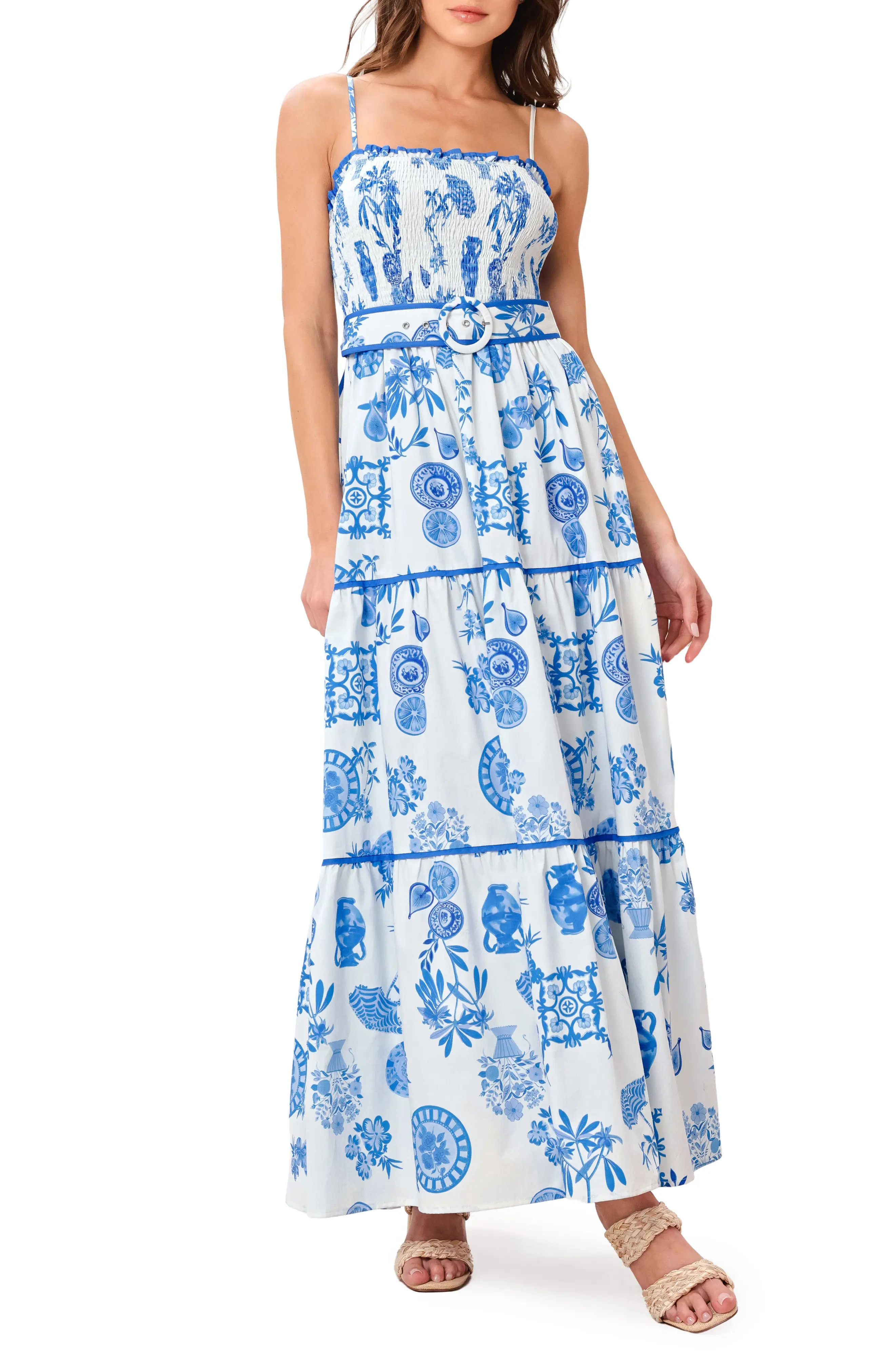 Mixed Print Tiered Cotton Maxi Dress (Women) | Nordstrom | Nordstrom