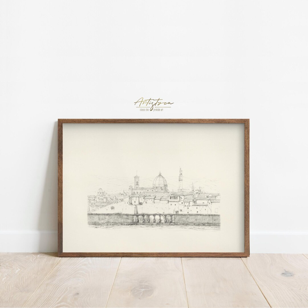 FLORENCE Skyline Wall Art, Florence Landscape Drawing, FLORENCE Sketch Print, Italian Room Decor,... | Etsy (US)