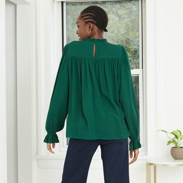 Women's Long Sleeve Smocked Blouse - A New Day™ | Target