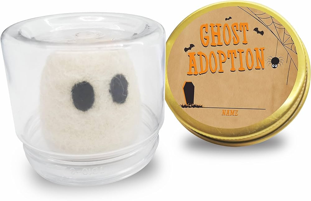Ghost Adoption, Tiny Ghost in A Jar, Cute Handcrafted Felting Gift, Christmas Decoration, Funny U... | Amazon (US)