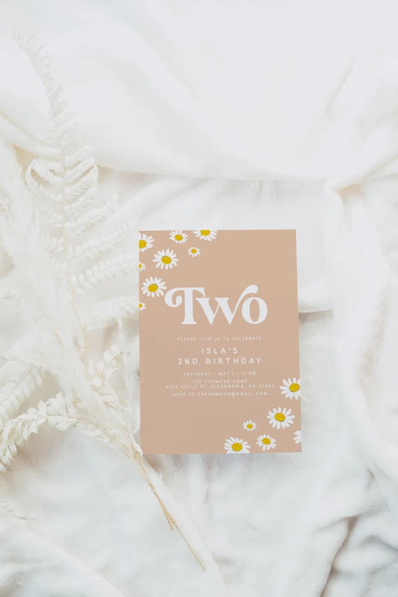 Daisy Birthday Party Invitation Birthday Invitation for | Etsy | Etsy (US)