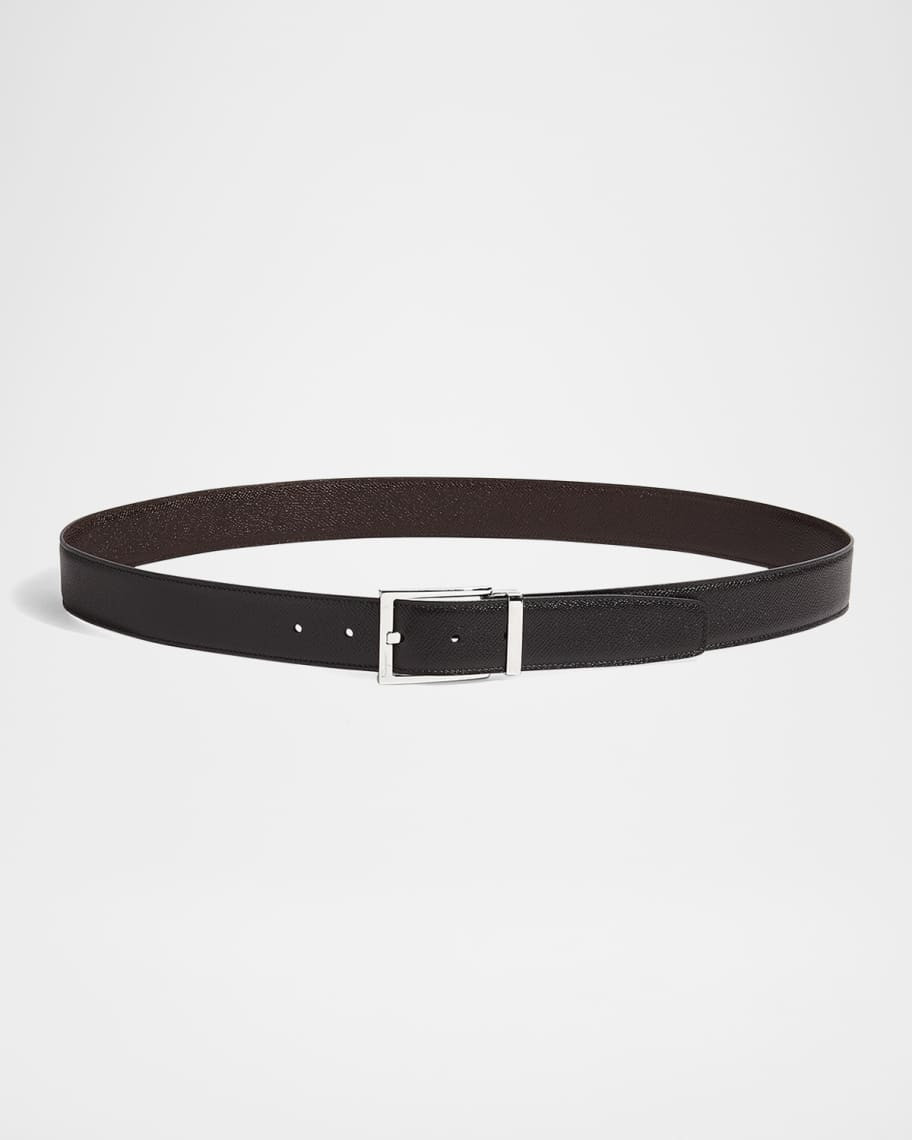 Ferragamo Men's Double Adjustable Leather Belt | Neiman Marcus