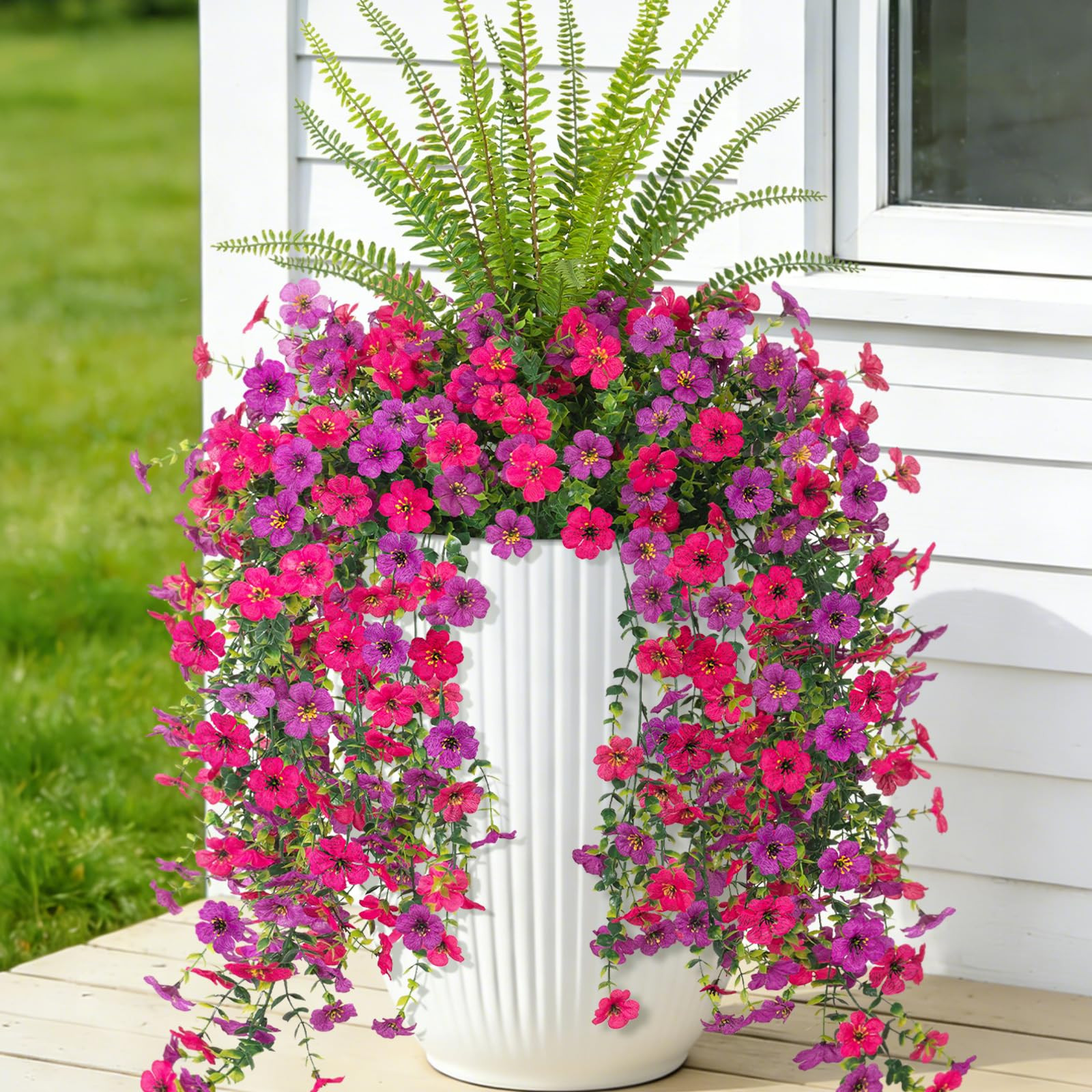 Artificial Fake Hanging Flowers Plants for Outdoor Spring Decoration,3 PCS Faux Silk Daisy with B... | Amazon (US)