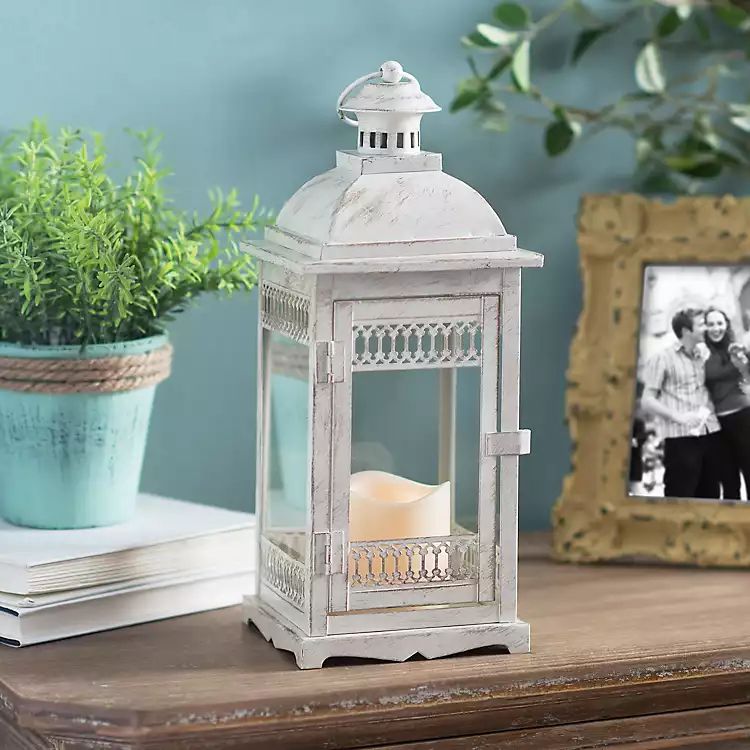 Antique Cream LED Lantern | Kirkland's Home