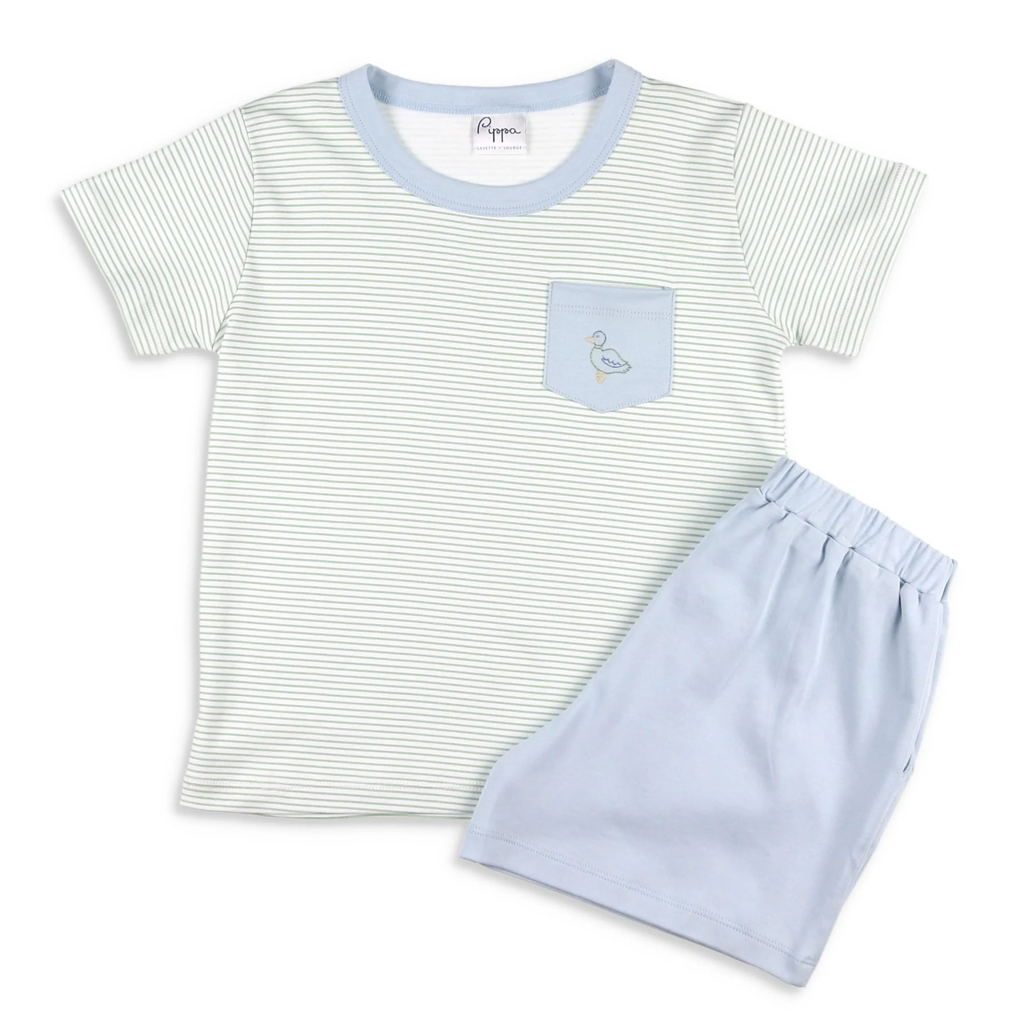 Boys Pima Short Set - Ducks - Shrimp and Grits Kids | Shrimp and Grits Kids