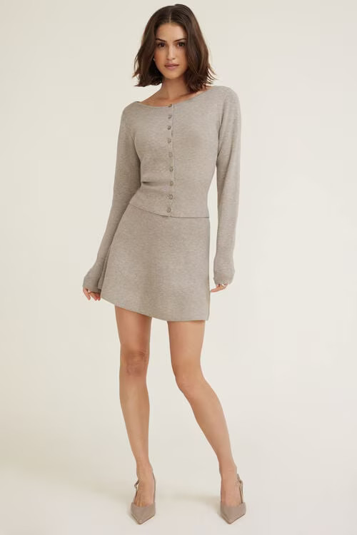 A Line Rib Knit Mini Skirt | Dynamite Clothing