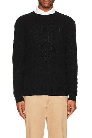 Polo Ralph Lauren CABLE 스웨터 in Polo Black | FWRD | FWRD 
