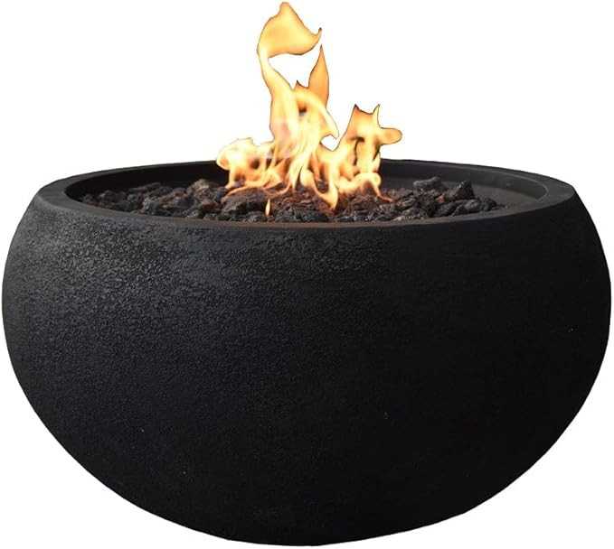 York Fire Table Outdoor Fire Pit 27" x 27" Cast Concrete Firepit Includes Lava Rocks 45,000 BTUs ... | Amazon (US)