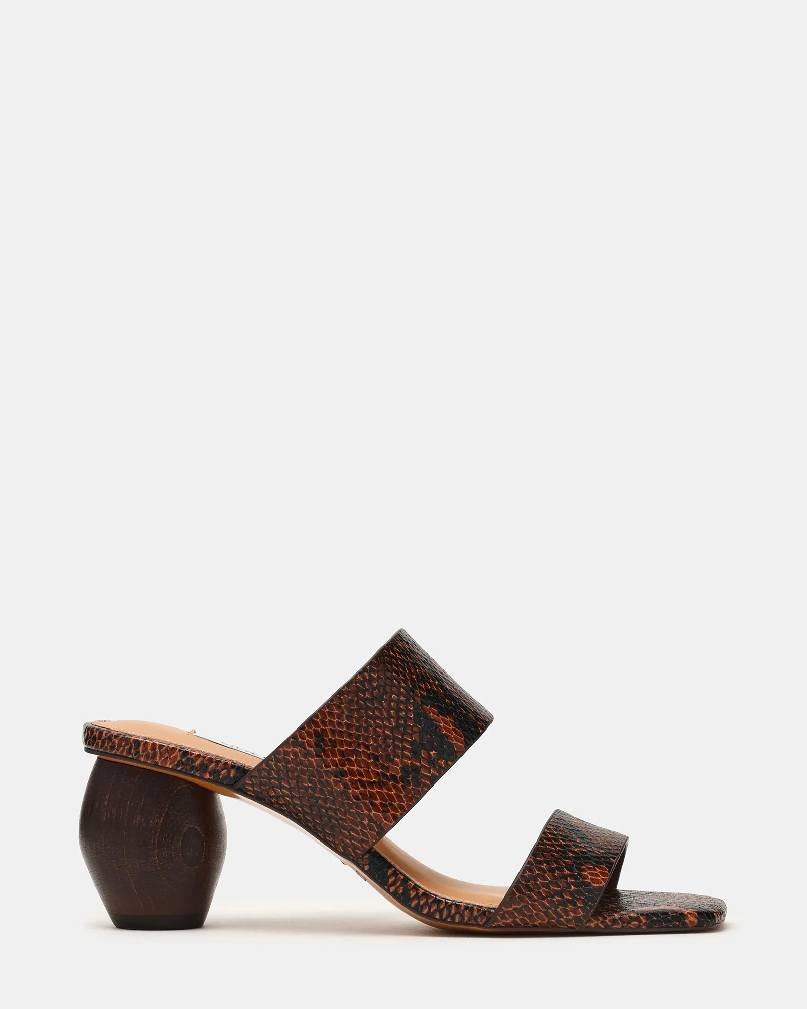 Steve Madden Women's Nola Block Heels - Brown Snake - Size 9.5 - Synthetic | Steve Madden (US)