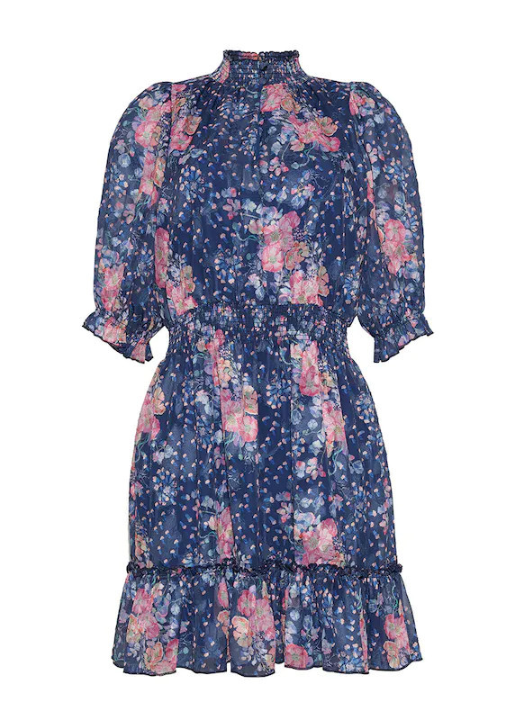 Abbey Glass Bennett Smocked Dress Secret Garden - Blue - S | Verishop